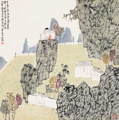 何加林 山水 立轴
